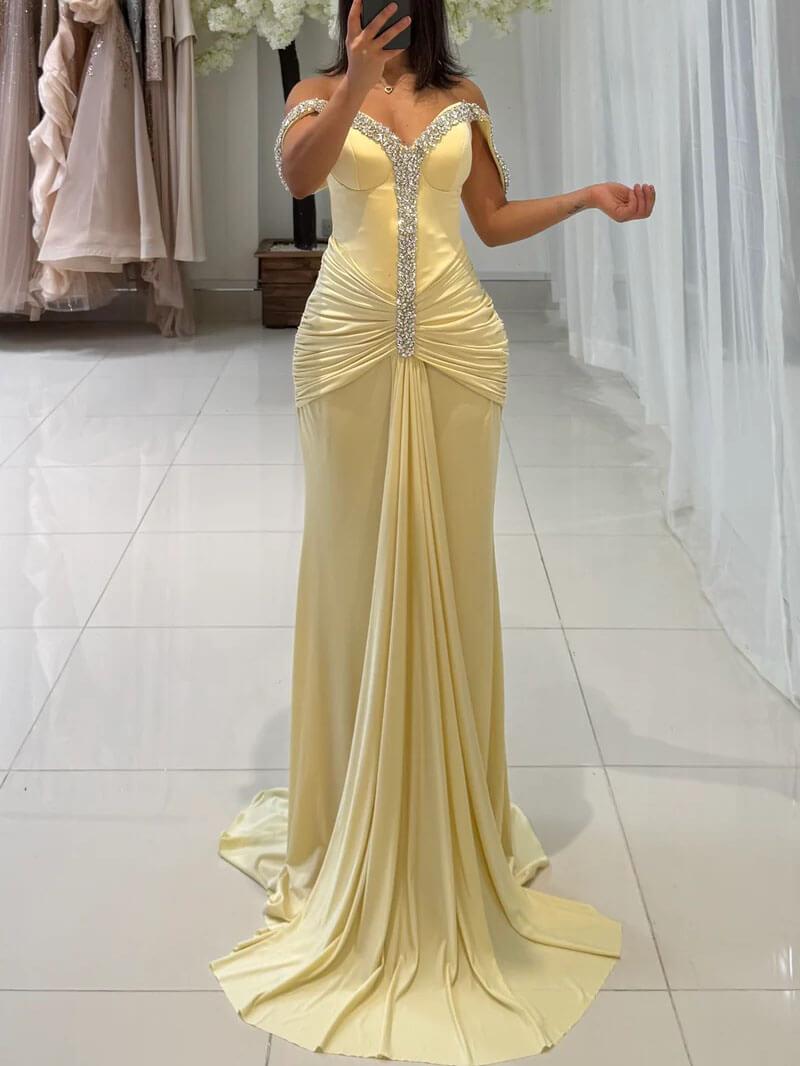 Aurohaya Elegant Shimmering Pleated Dress