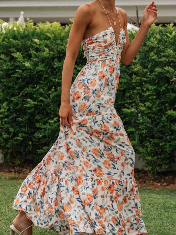 Aurohaya Floral-Print Maxi Dress