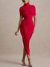 Slim-Fit Irregular Hem Midi Dress