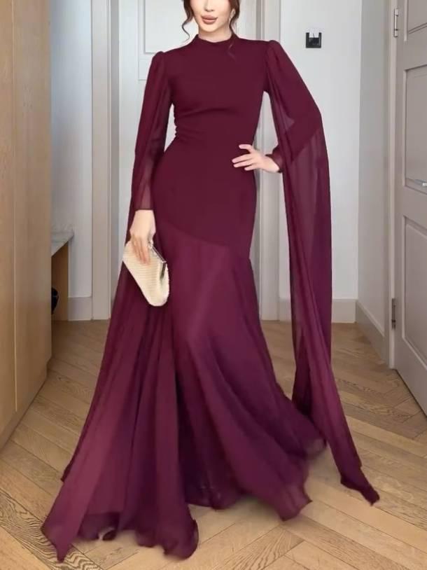 Aurohaya High Waist A- Line Skirt Maxi Dress