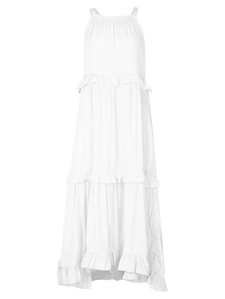 Aurohaya Irregular Cake Sleeveless Maxi Dress