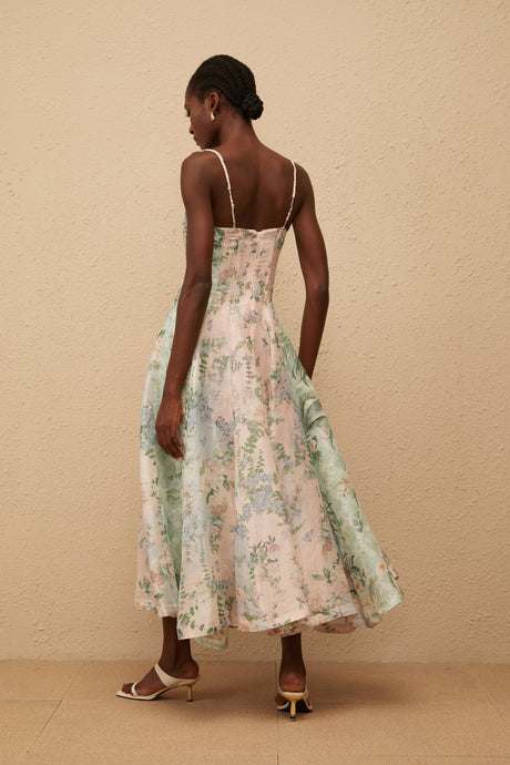Aurohaya Aurore Pink Floral Print Maxi Dress