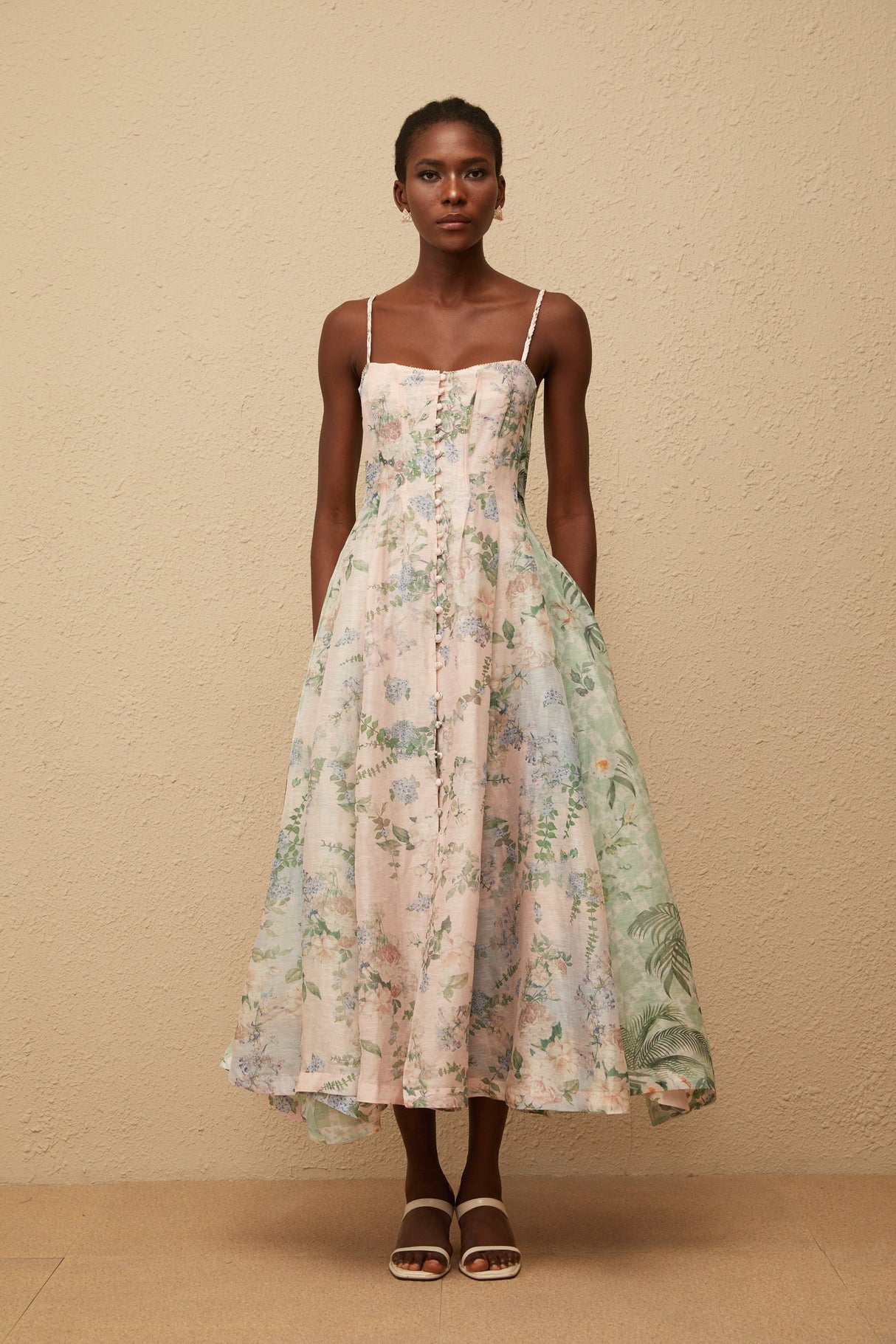 Aurohaya Aurore Pink Floral Print Maxi Dress