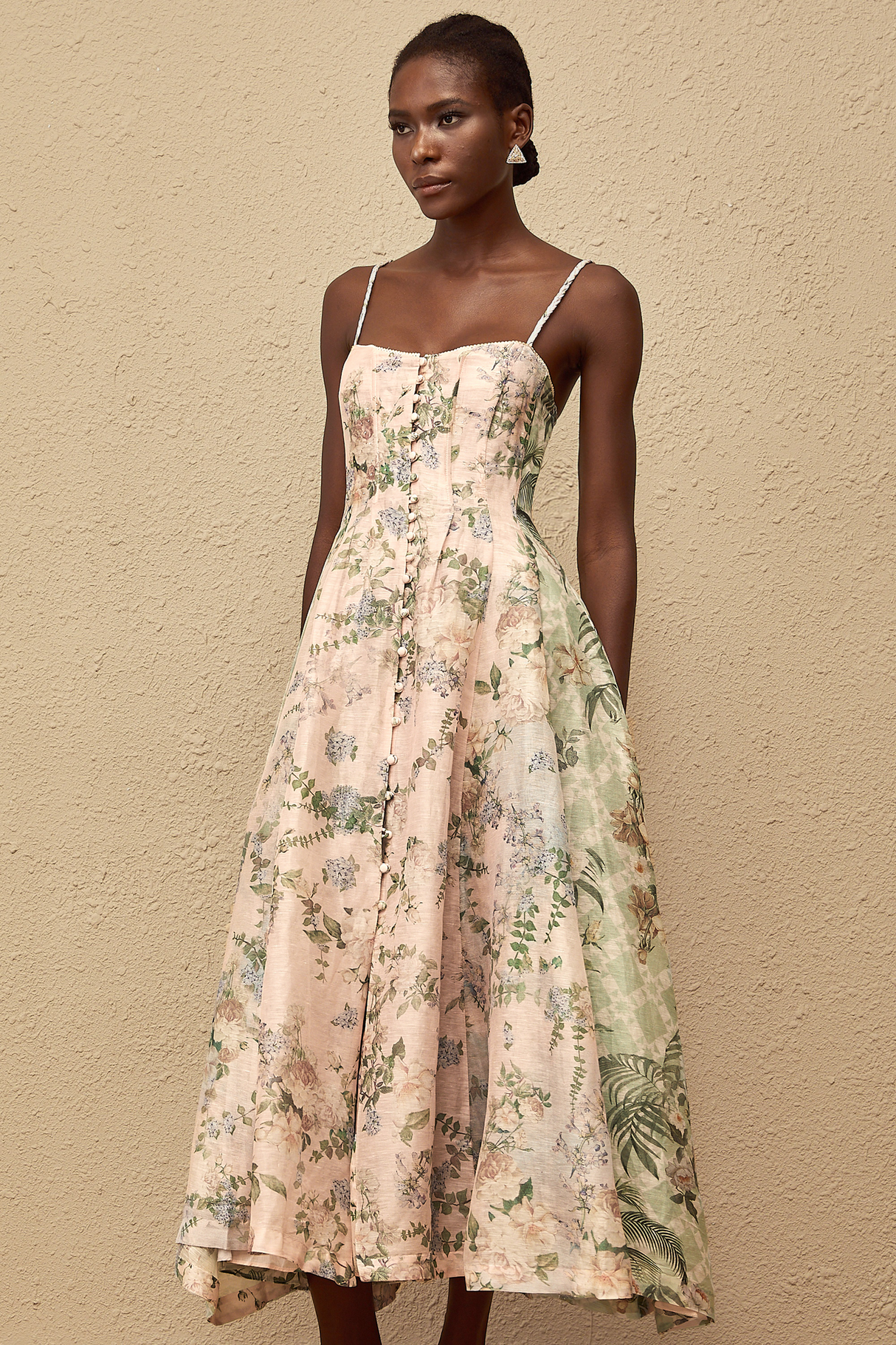 Aurohaya Aurore Pink Floral Print Maxi Dress