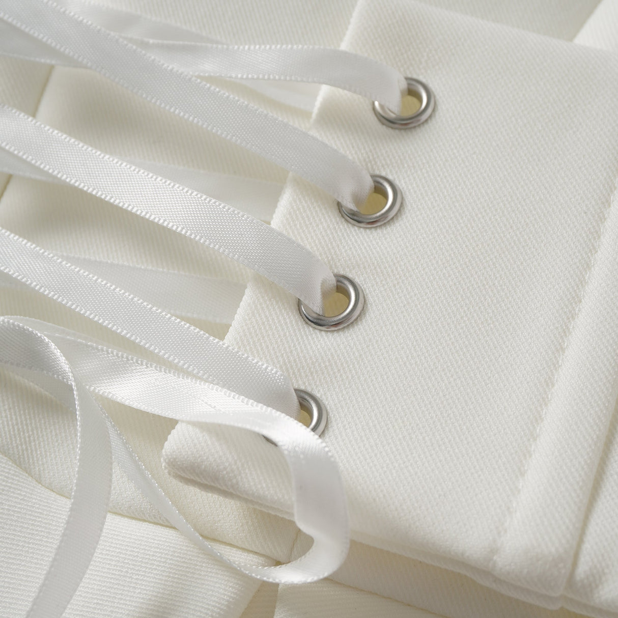 Aurohaya Inmaculada White Boned Bodice Mini Blazer Dress
