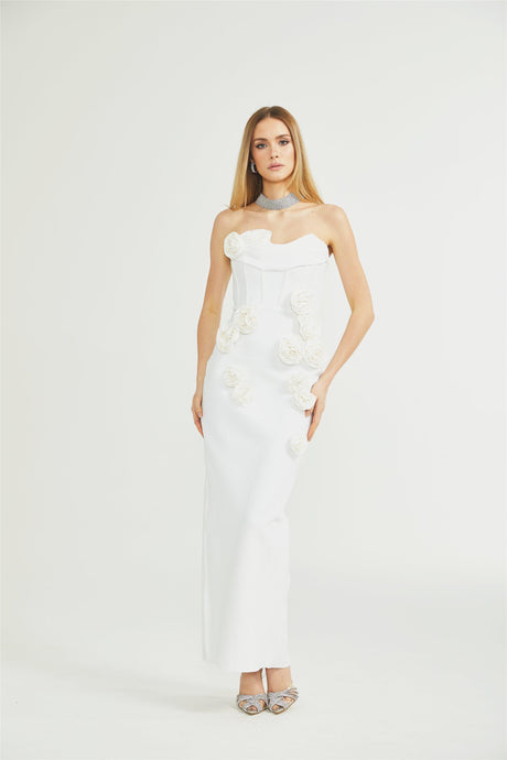 Aurohaya Geneviève off-shoulder floral dress