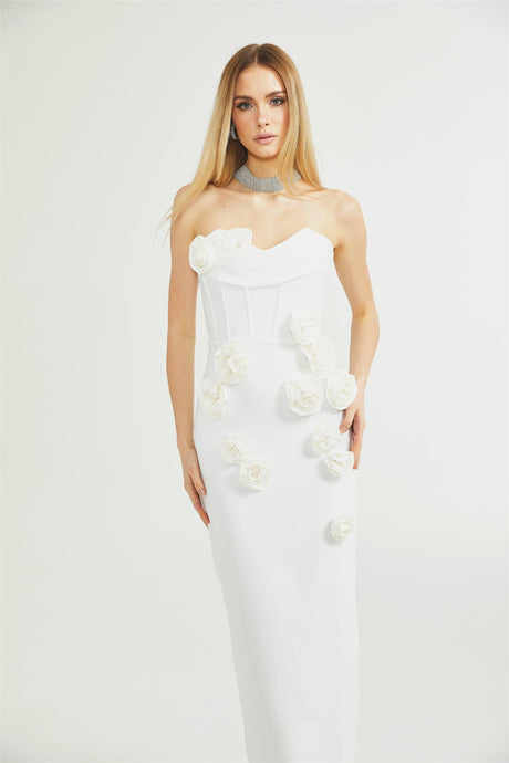 Aurohaya Geneviève off-shoulder floral dress