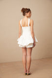 Aurélie white halterneck ruffled mini dress