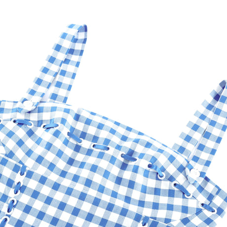 Aurohaya Diane blue gingham midi dress