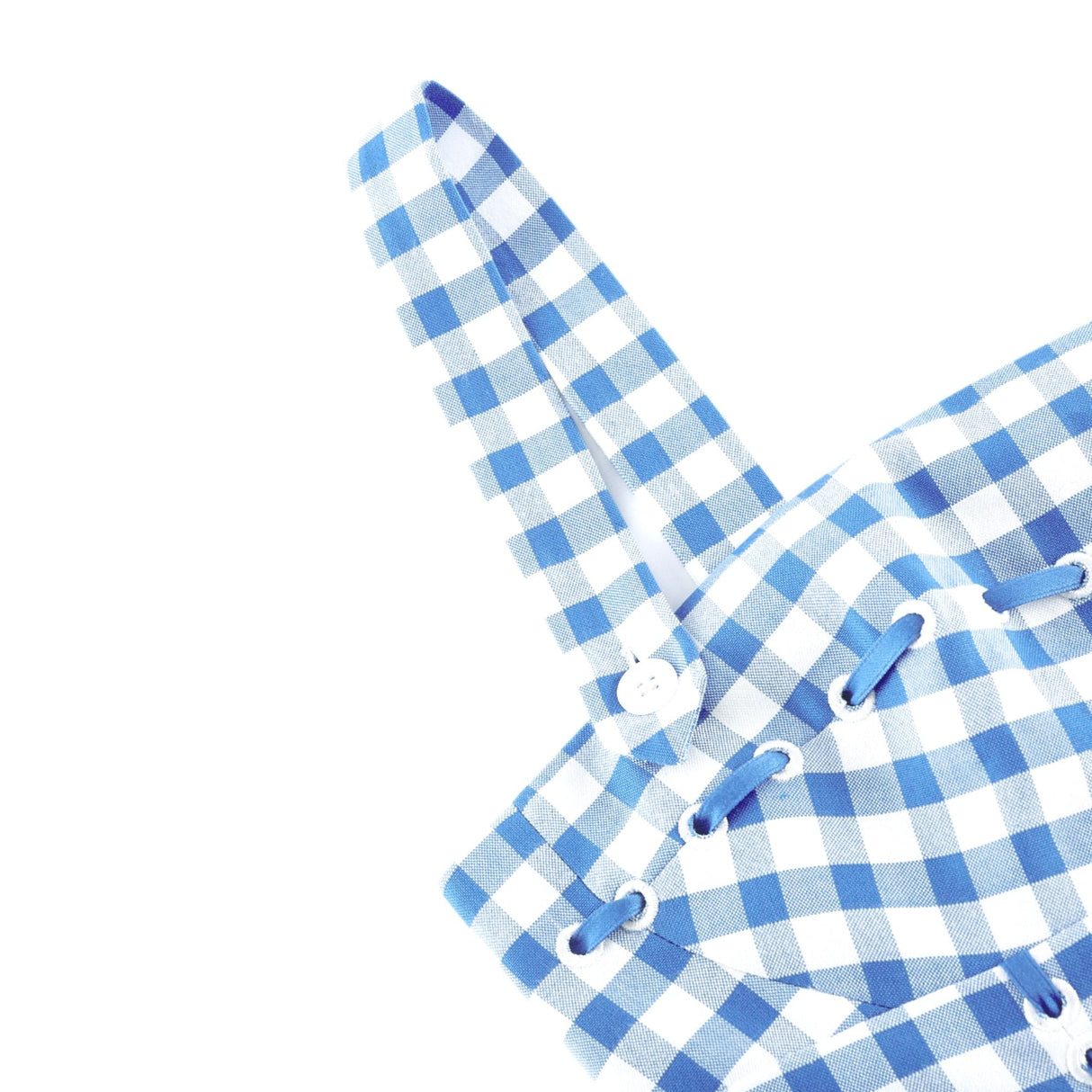 Aurohaya Diane blue gingham midi dress