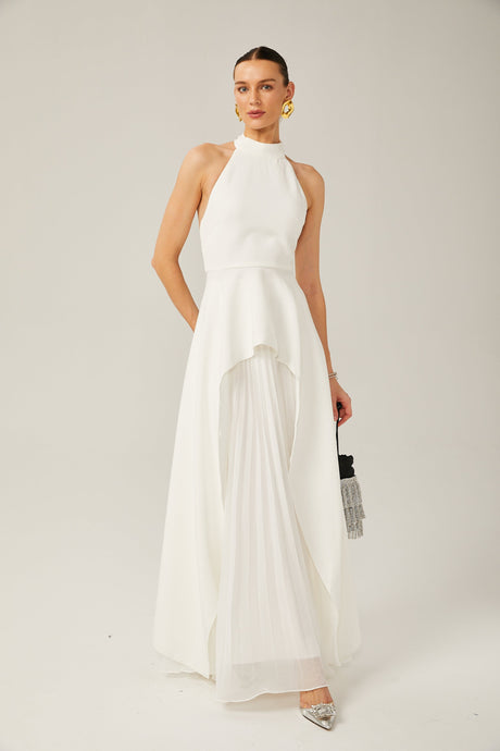 Aurohaya Juliette halterneck layered Maxi dress