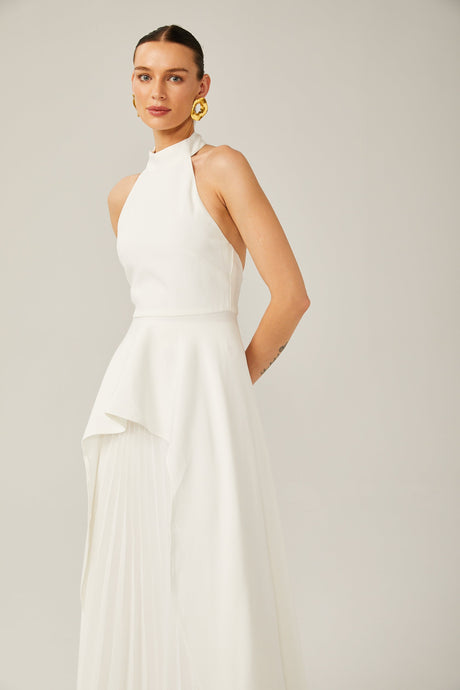 Aurohaya Juliette halterneck layered Maxi dress