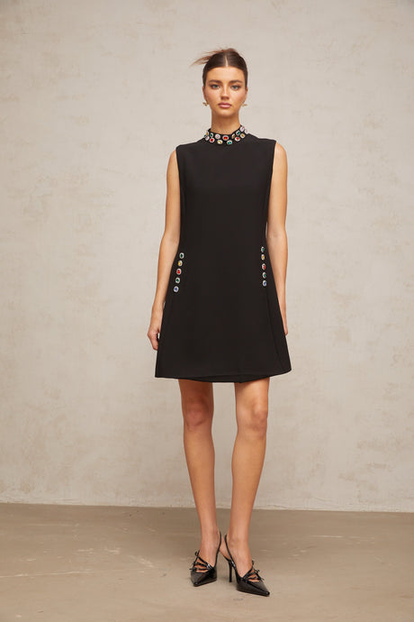 Aurohaya Xanthe crystal-embellished sleeveless mini dress