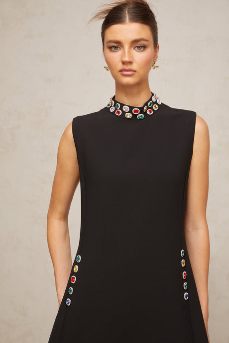 Aurohaya Xanthe crystal-embellished sleeveless mini dress