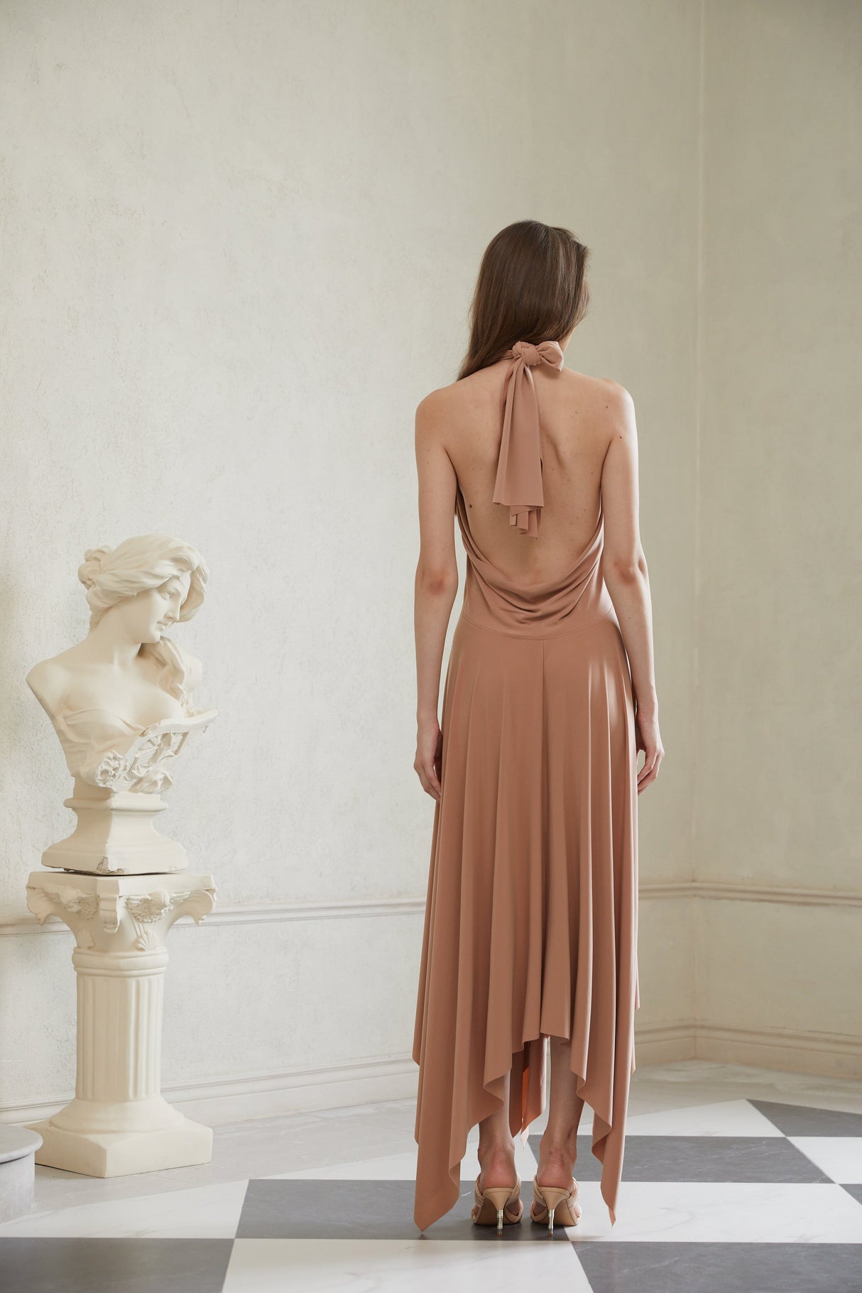 Aurohaya Infini Khaki Convertible Midi Dress