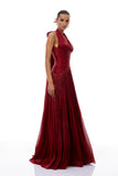 Verdelune Red Gathered Maxi Dress