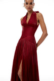 Verdelune Red Gathered Maxi Dress