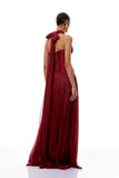 Verdelune Red Gathered Maxi Dress