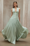 Aurohaya Verdelune Mint Green Gathered Maxi Dress
