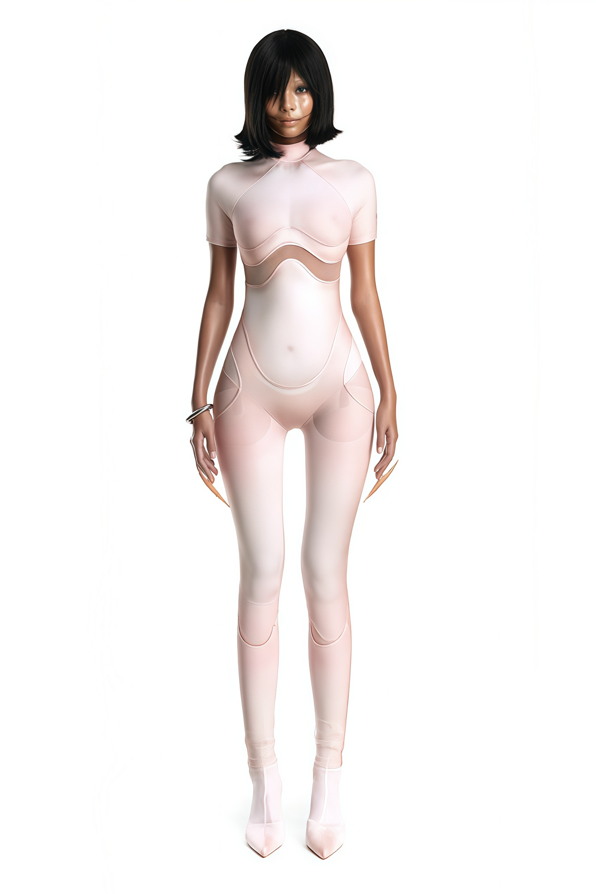 Aurohaya Zéro Pink Short Sleeve Catsuit