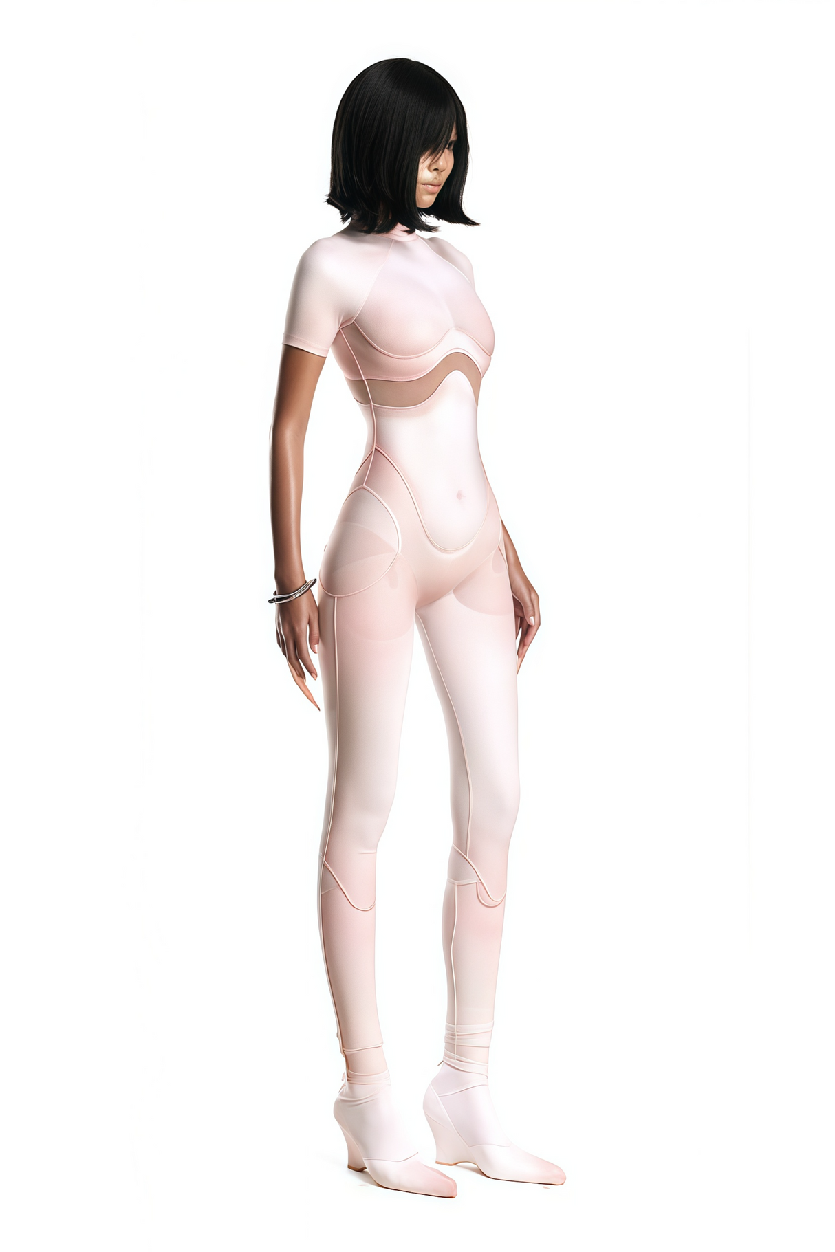 Aurohaya Zéro Pink Short Sleeve Catsuit