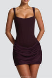 Aurelia Square-Neck Boned Mini Dress