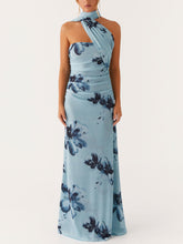 Elegant Floral Print Off-the-shoulder Maxi Dress