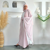 Fluorescent Color Shines Brightly Abaya with Hijab