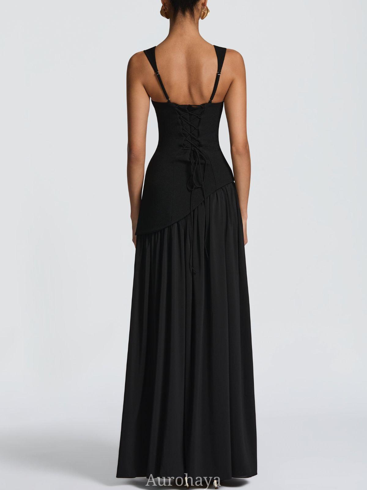 Aurohaya Solène Asymmetrical Maxi Gown