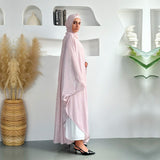 Fluorescent Color Shines Brightly Abaya with Hijab