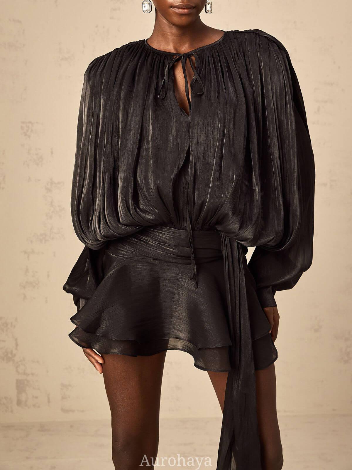 Aurohaya Amélie Fully Pleated Ruffled Mini Dress