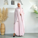 Fluorescent Color Shines Brightly Abaya with Hijab