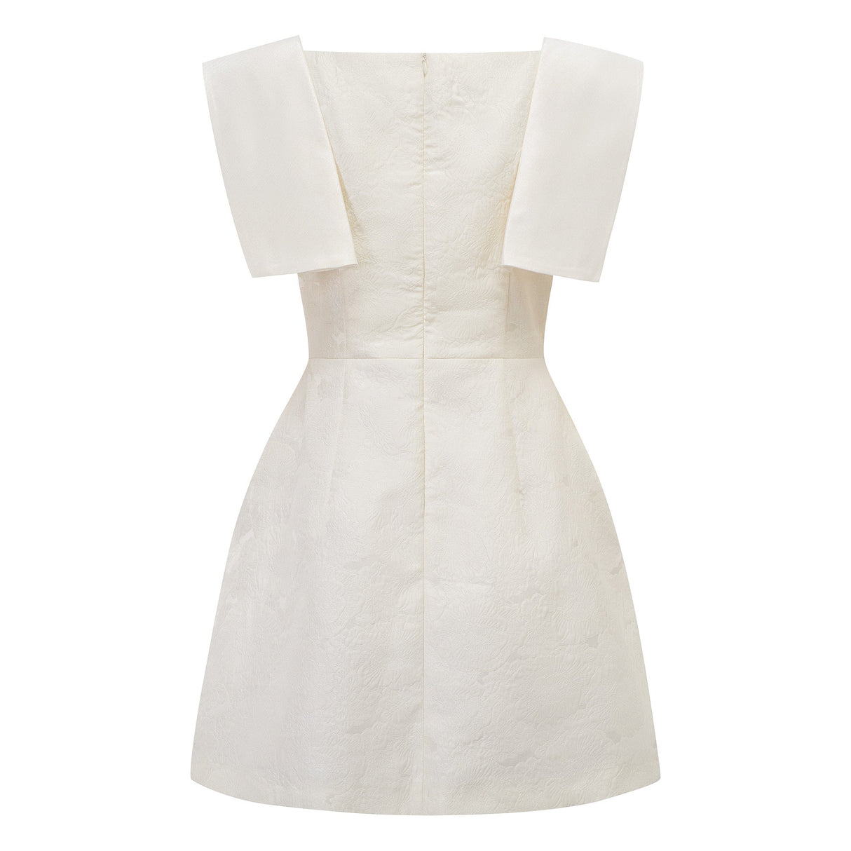 Aurohaya Léa White Floral Appliqué Crochet Mini Dress