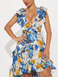 Stylish Bohemian Print Midi Dress