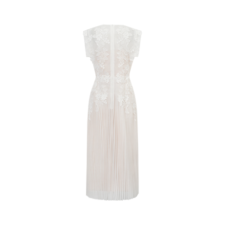 Aurohaya Annabelle Flower-appliqué Tulle Midi Dress