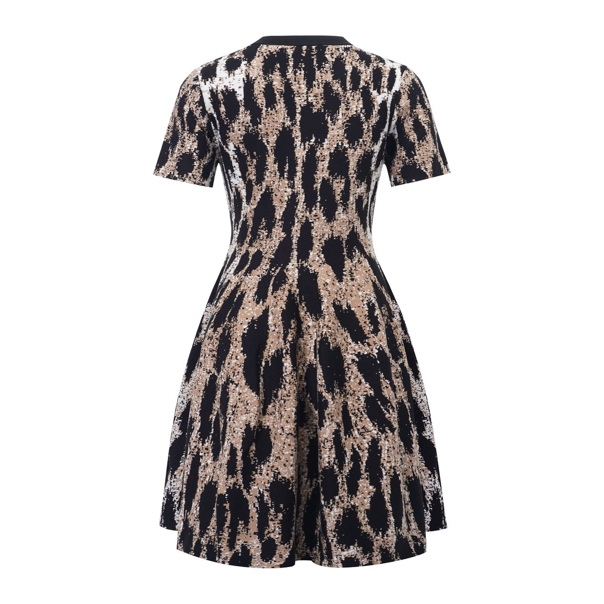 Aurohaya Lucie Brown Leopard Knit Mini Dress