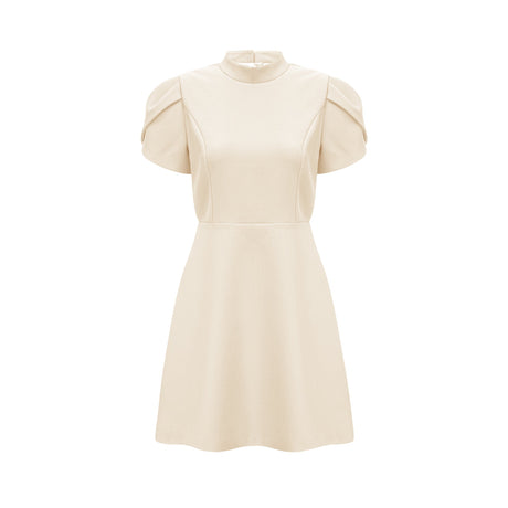 Aurohaya Anna White Petal Sleeve Cut Out Bow Mini Dress