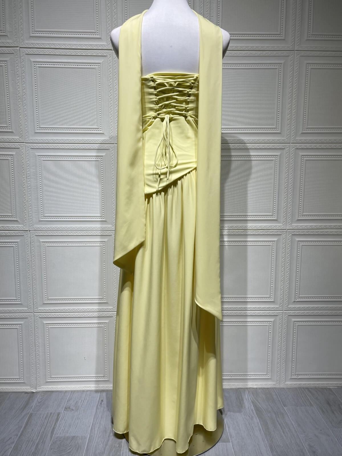 Aurohaya Solène Asymmetrical Maxi Gown