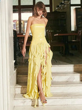 Aurohaya Geneviève Strapless Ruffled Maxi Dress