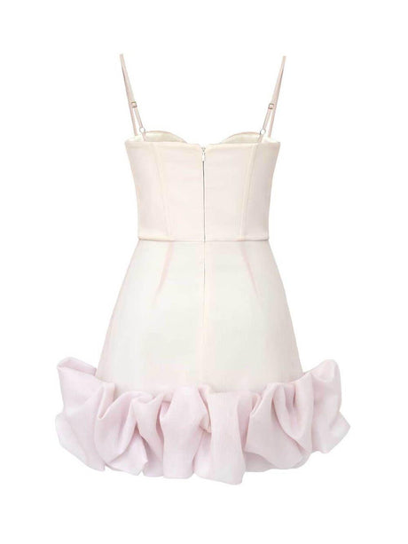 Aurohaya Draped Ruffle Mini Bustier Dress