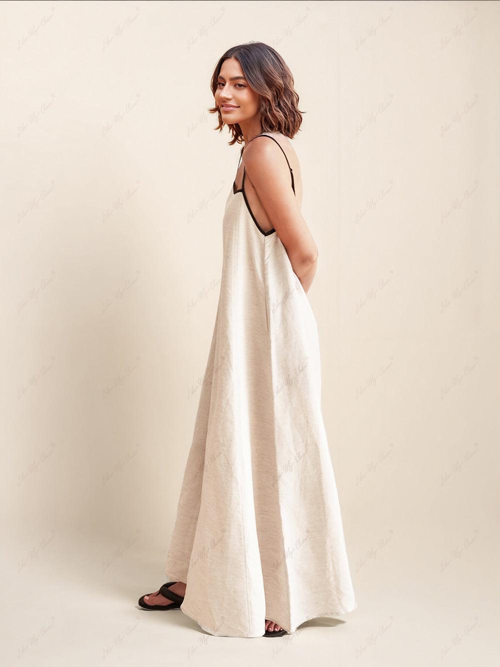 Aurohaya Classic Holiday Style Contrasting Suspender Dress