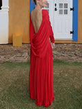 Backless Design Shawl Maxi Dress