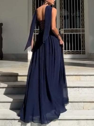 Aurohaya Scarf Tube Top A- Line Maxi Dress