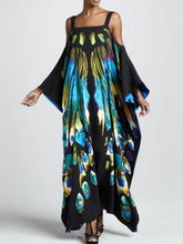 Aurohaya Unique Personalized Printed Strapless Long Sleeve Maxi Dress Multicolor