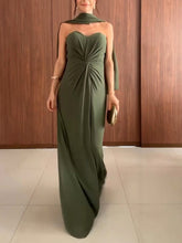 Elegant Twist Pleated Wrap Neck Party Maxi Dress