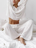 Round Neck Long Sleeve Trousers Two-Piece Home Clothes