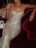 Glittering Temperament Strap Dress