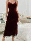 Velvet Lace Sling Nightdress