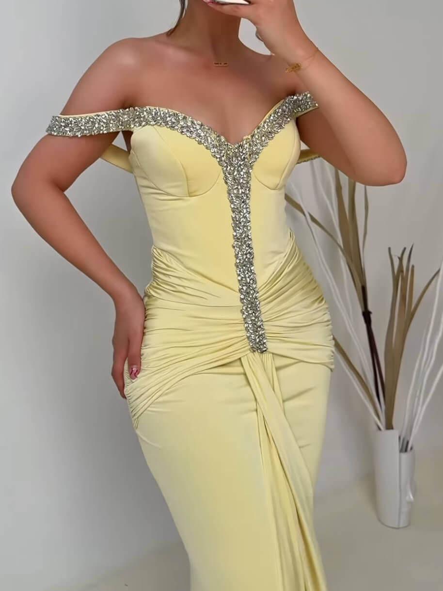 Aurohaya Elegant Shimmering Pleated Dress