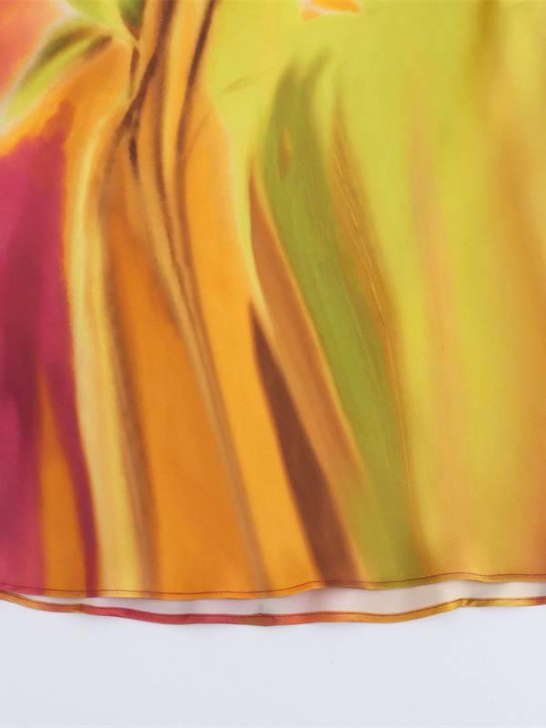 Aurohaya Satin Printed Backless Dress